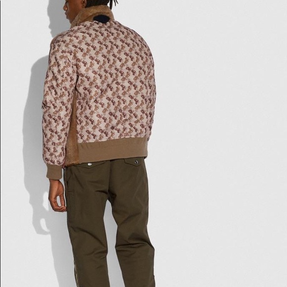 COACH HORSE/CARRIAGE PRINT SHEARLING Ma-1 JACKET - Picture 3 of 8